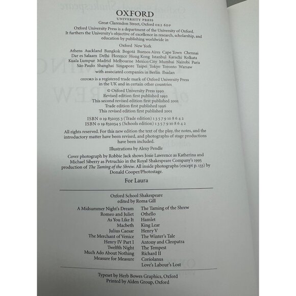 The Taming of the Shrew Book Paperback 2001 English Oxford 136pgs READ - Picture 4 of 5